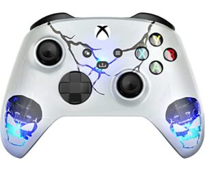 MODDEDZONE Skulls White Custom Wireless Controller Compatible with Xbox One S/X (with 3.5 jack)